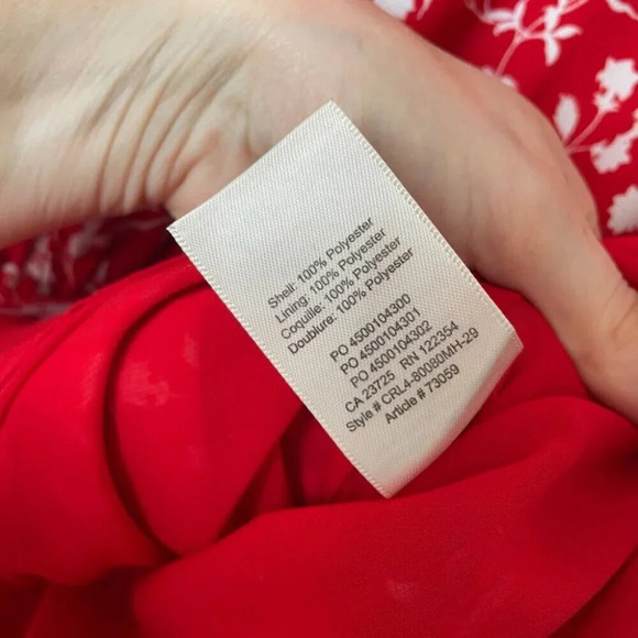 Aritzia Wilfred Fleurette  Ruffle Romper Goji Berry White Red Size XS - Picture 8 of 8